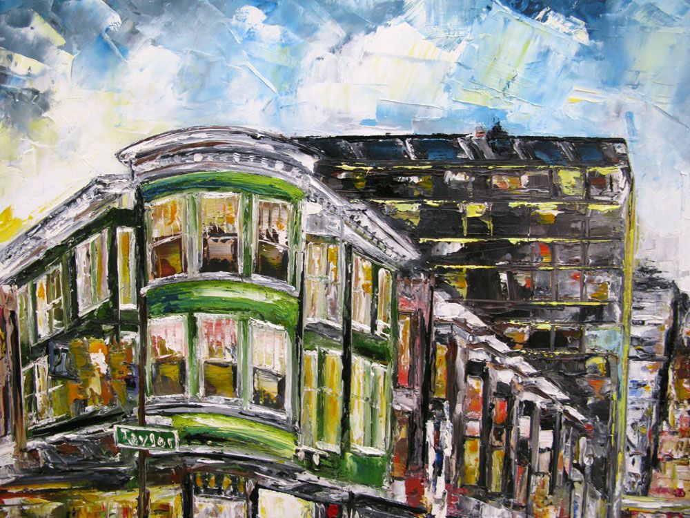 Tableau de PHIL a pour titre  San Fransisco style figuratif dim : PHILprix:700