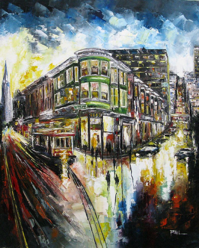 Tableau de PHIL a pour titre  San Fransisco style figuratif dim : PHILprix:700