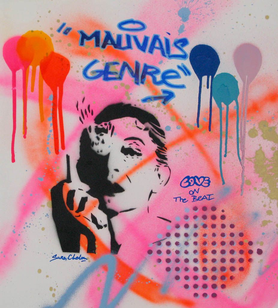 Dessin de SARA CHELOU a pour titre  Mauvais genre style street pop art, street art dim : SARA CHELOUprix:280