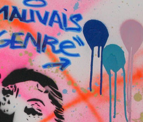 Dessin de SARA CHELOU a pour titre  Mauvais genre style street pop art, street art dim : SARA CHELOUprix:280