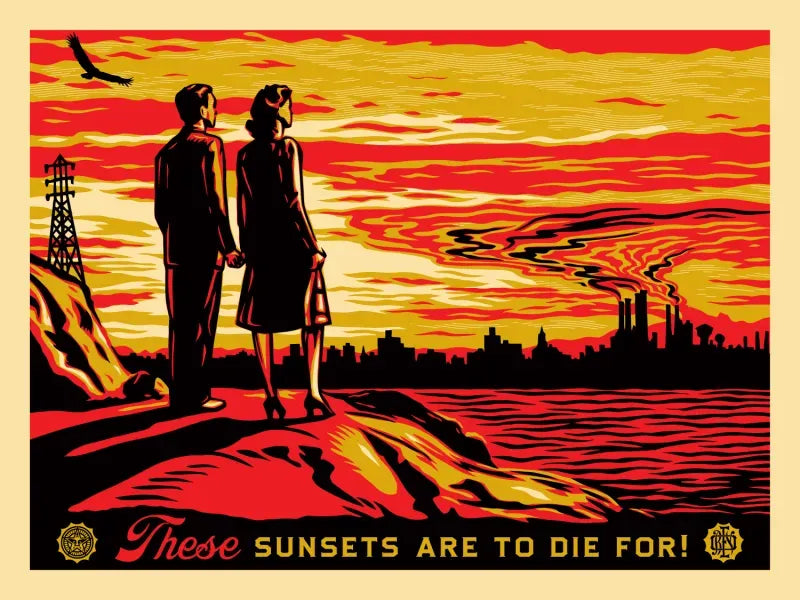 Editions d'art de OBEY : SHEPARD FAIREY  a pour titre  These Sunsets Are To Die For! style street pop art dim : OBEY : SHEPARD FAIREY prix:100