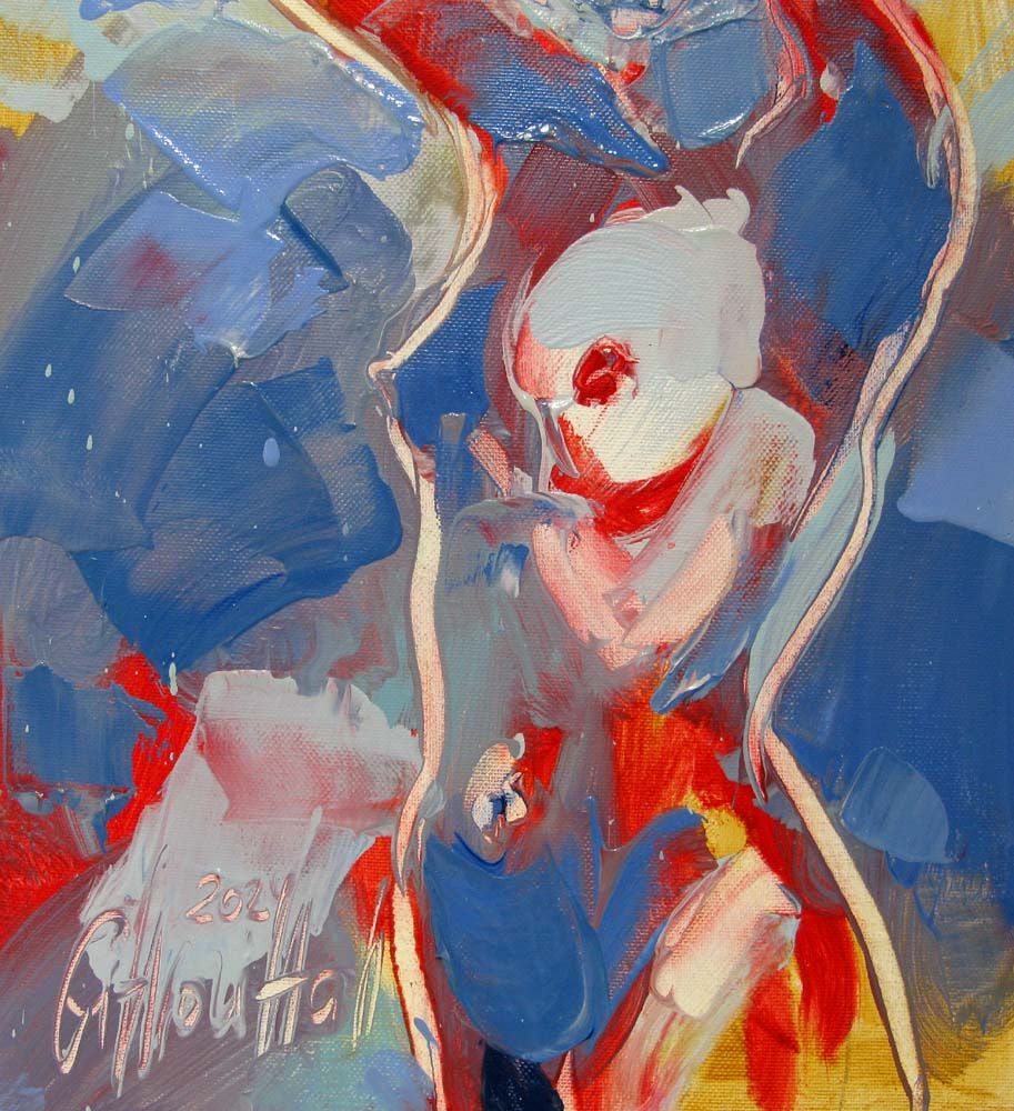 Tableau de OLENA SINIUHINA a pour titre  Silhouette d'une fille style figuratif dim : OLENA SINIUHINAprix:170
