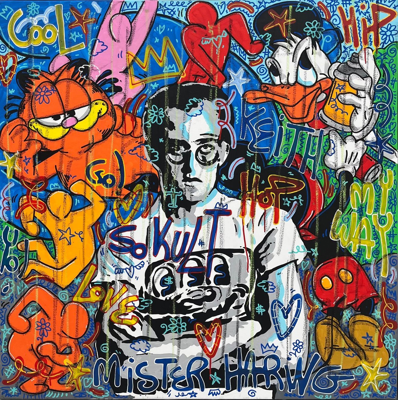 Tableau de RICO SAB a pour titre  So Kult Keith style street pop art, street art dim : RICO SABprix:950
