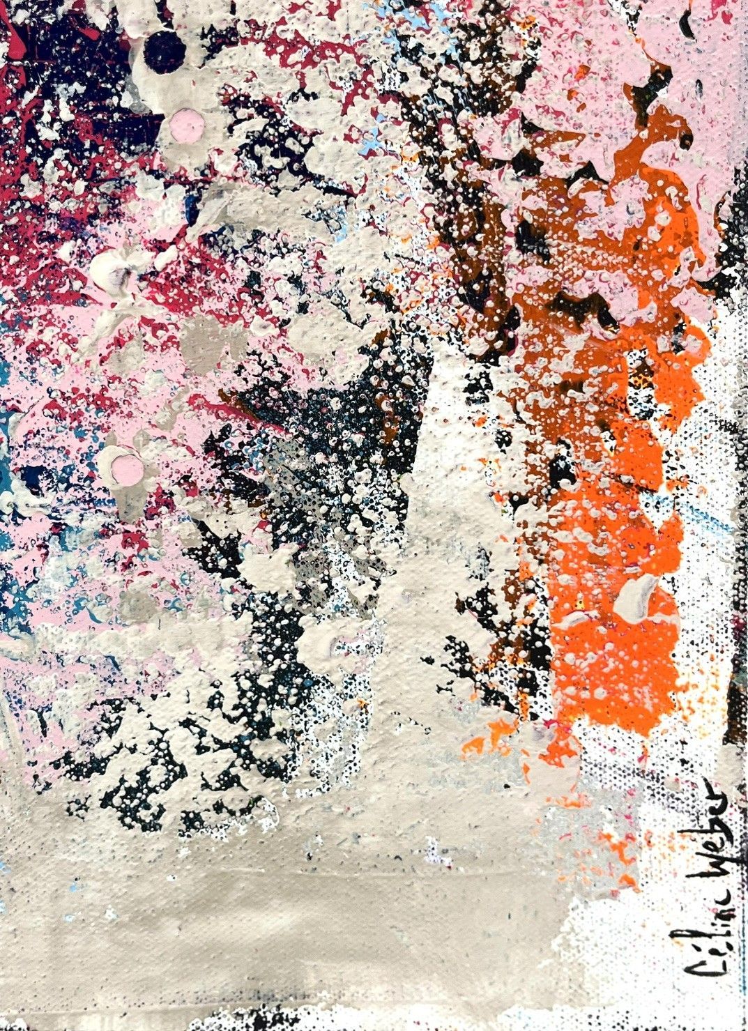 Tableau de CELINE WEBER a pour titre  Stone confettis style abstrait dim : CELINE WEBERprix:950