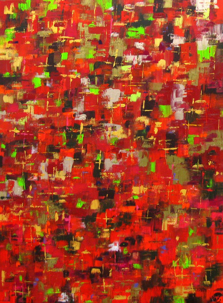 Tableau de VSK a pour titre  SANS TITRE style abstrait dim : VSKprix:850
