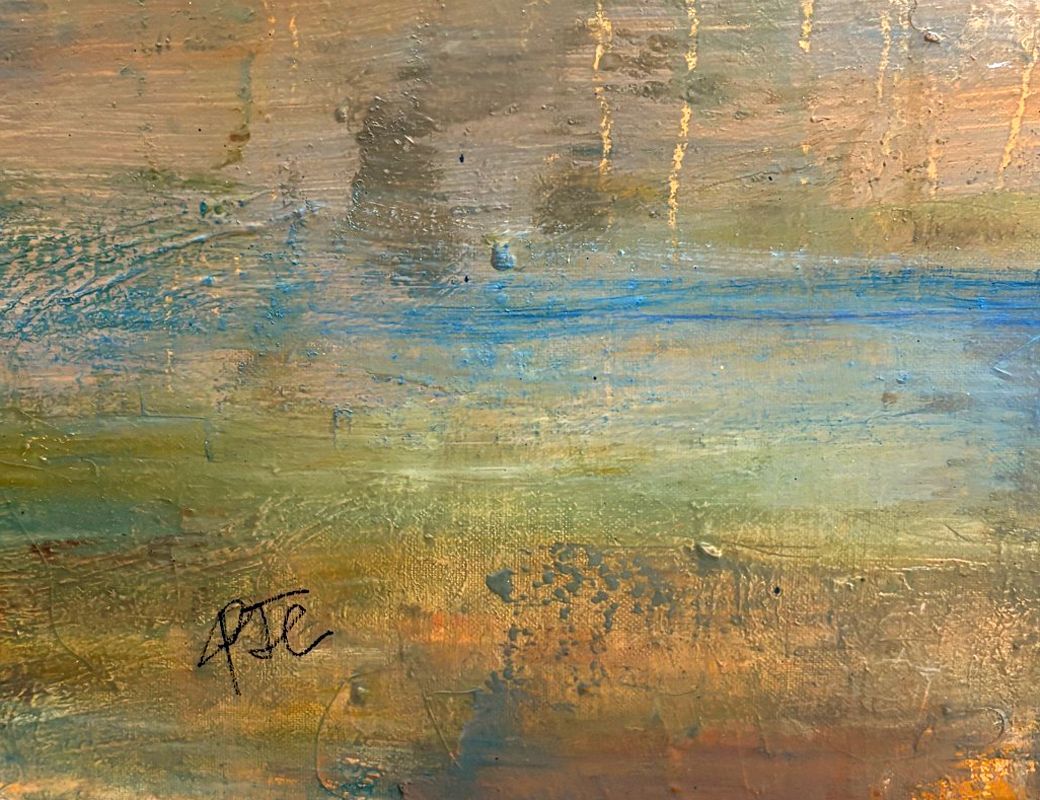 Tableau de PASCALE JACQUEMOND a pour titre  Sables oranges style abstrait dim : PASCALE JACQUEMONDprix:1600