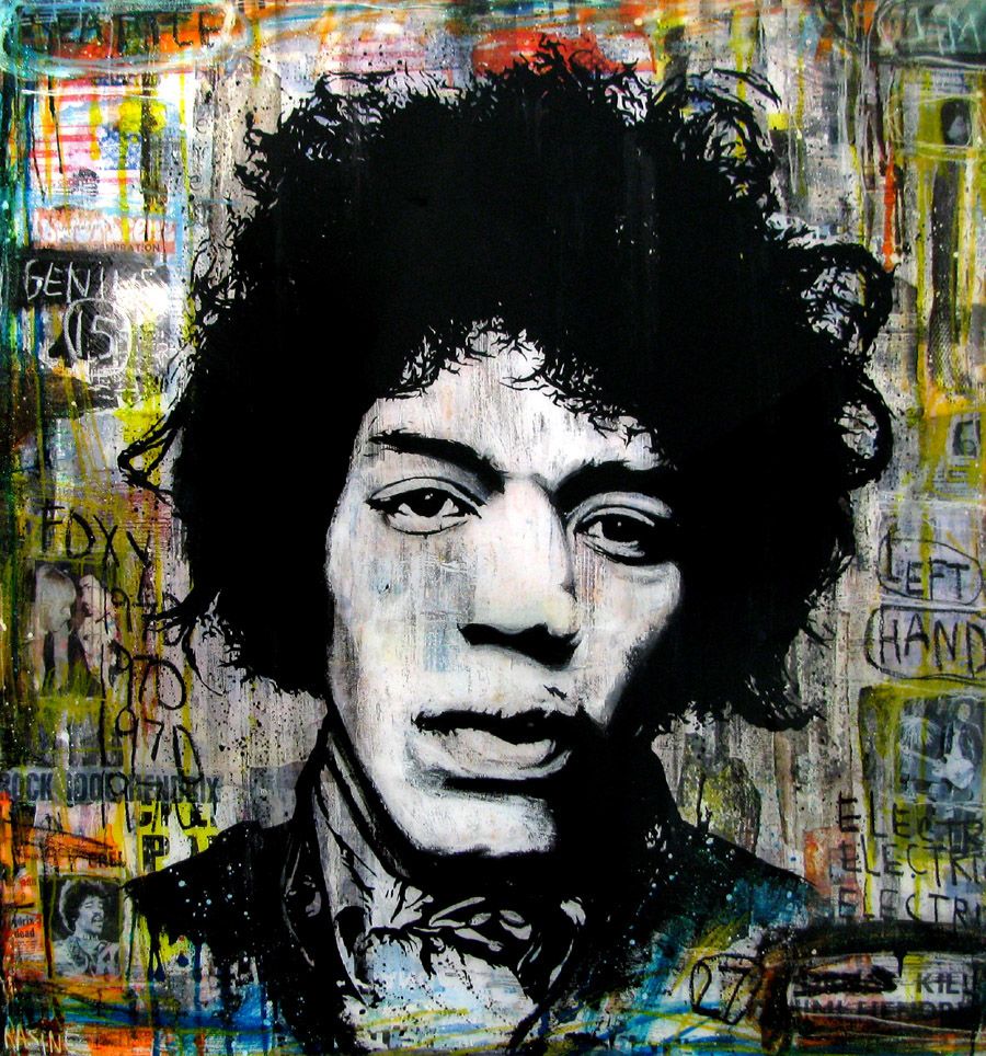 Tableau de THIERRY RASINE a pour titre  ROCK IDOL style figuratif dim : THIERRY RASINEprix:110