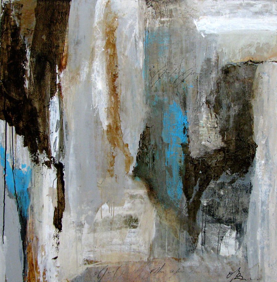 Tableau de MICHELLE BOISSONOT a pour titre  TERRE ET MER style abstrait dim : MICHELLE BOISSONOTprix:850