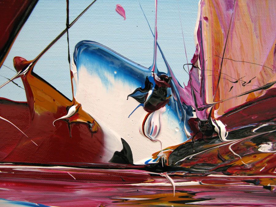 Tableau de F. BOUTET a pour titre  MARINE ABSTRAITE style abstrait dim : F. BOUTETprix:650