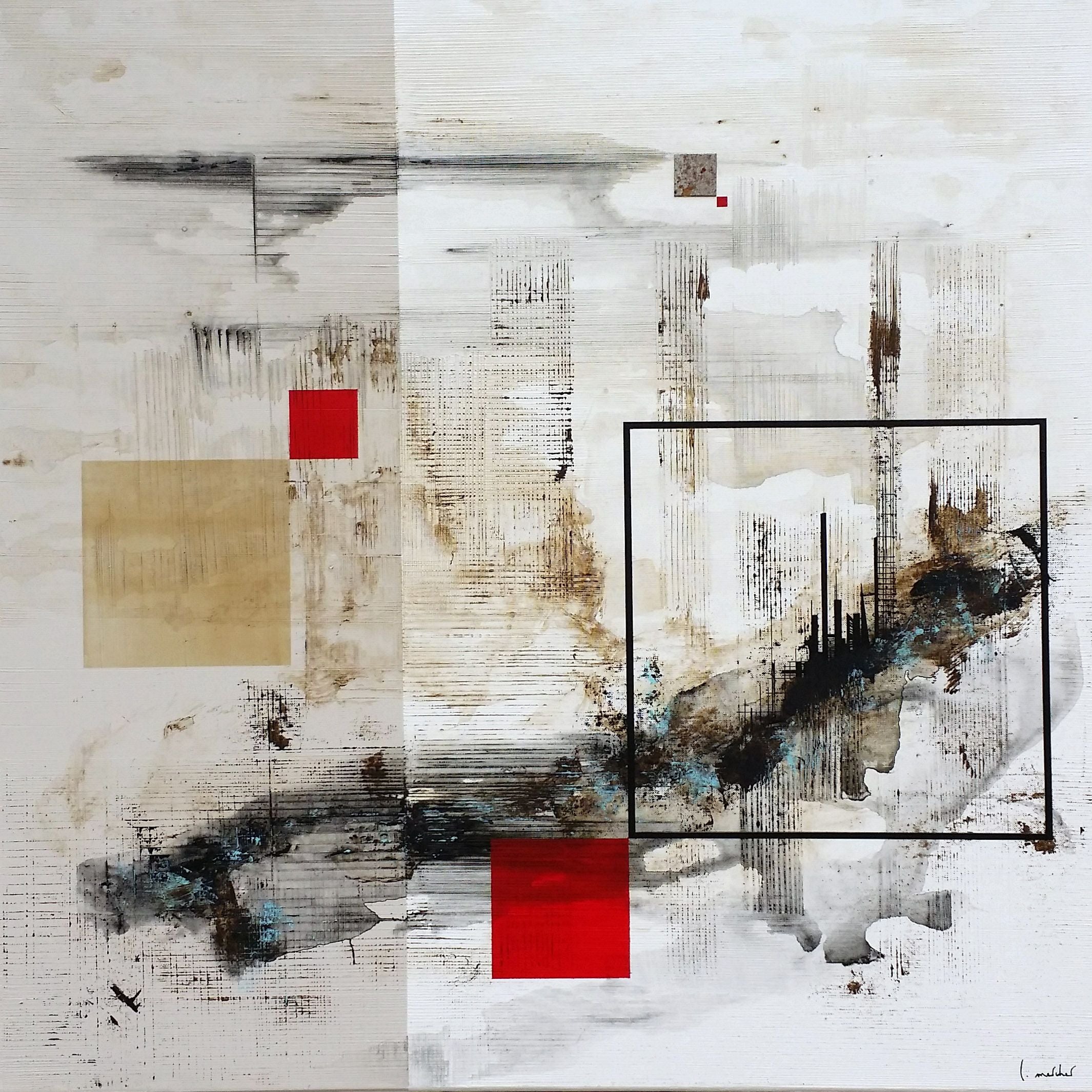 Tableau de LUDOVIC MERCHER a pour titre  ZONE style abstrait dim : LUDOVIC MERCHERprix:750