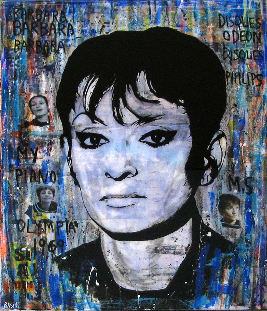 Tableau de THIERRY RASINE a pour titre  BARBARA style street pop art, street art dim : THIERRY RASINEprix:800