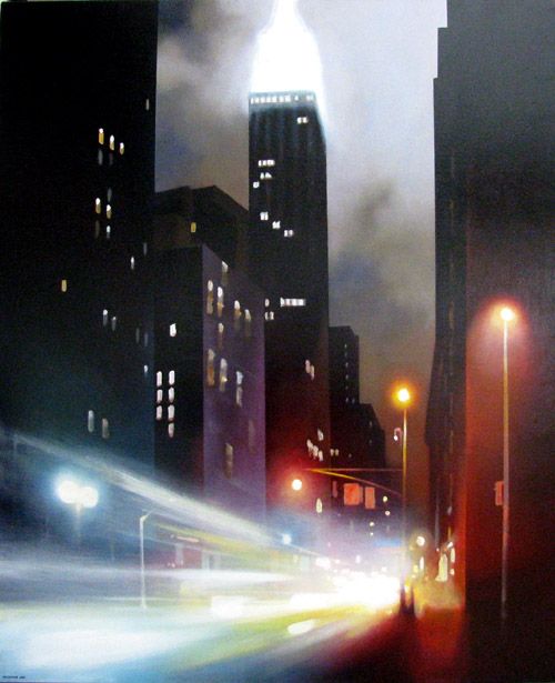 Tableau de I. SOUMARE a pour titre  CROSSROAD TRAFFIC 1 style figuratif dim : I. SOUMAREprix:950
