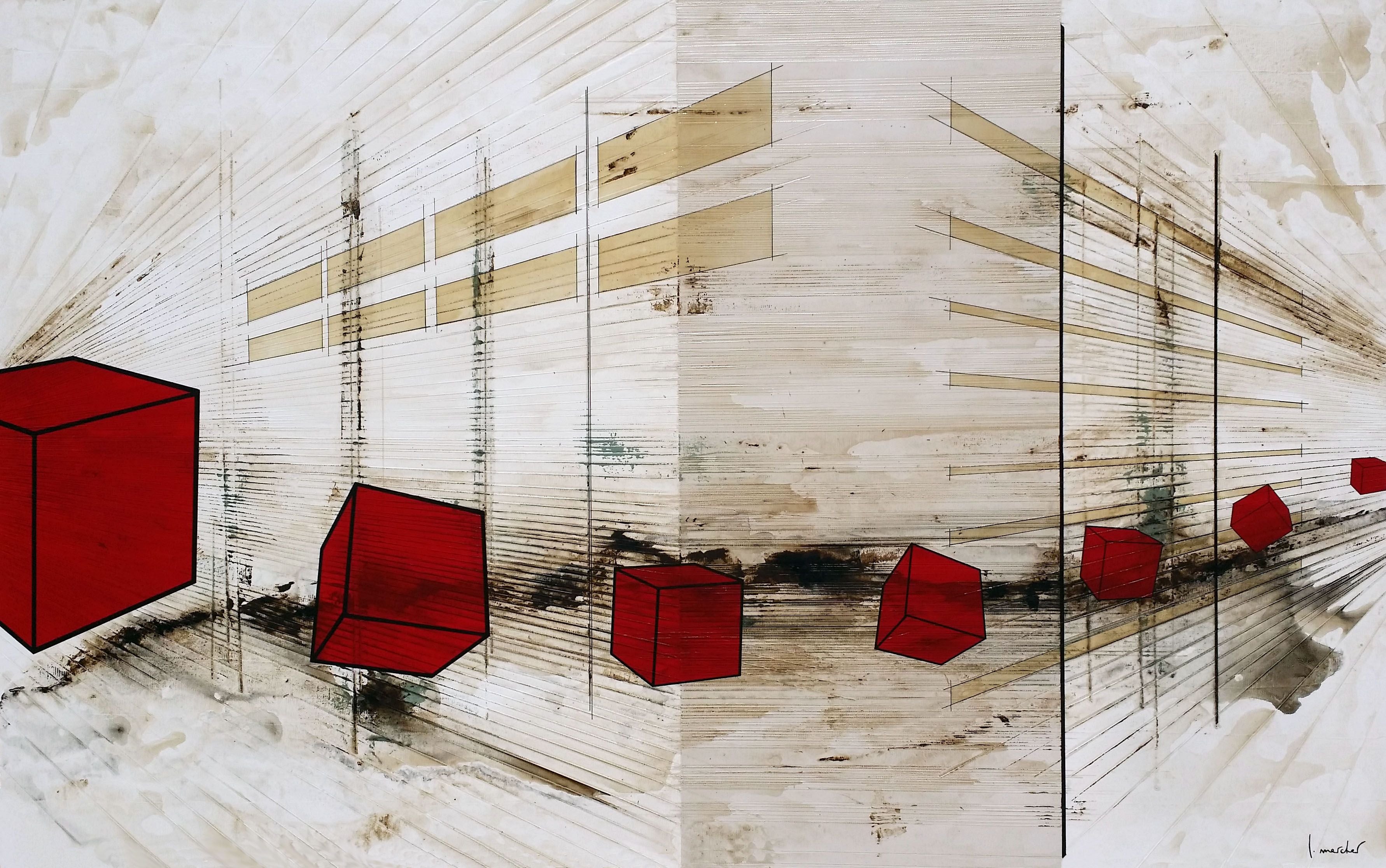 Tableau de LUDOVIC MERCHER a pour titre  INFINITE style abstrait dim : LUDOVIC MERCHERprix:1100