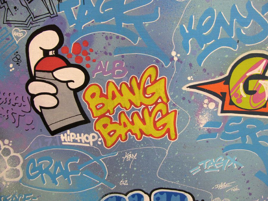 Tableau de KENY a pour titre  SPRAY WAR style graffiti, street art dim : KENYprix:300
