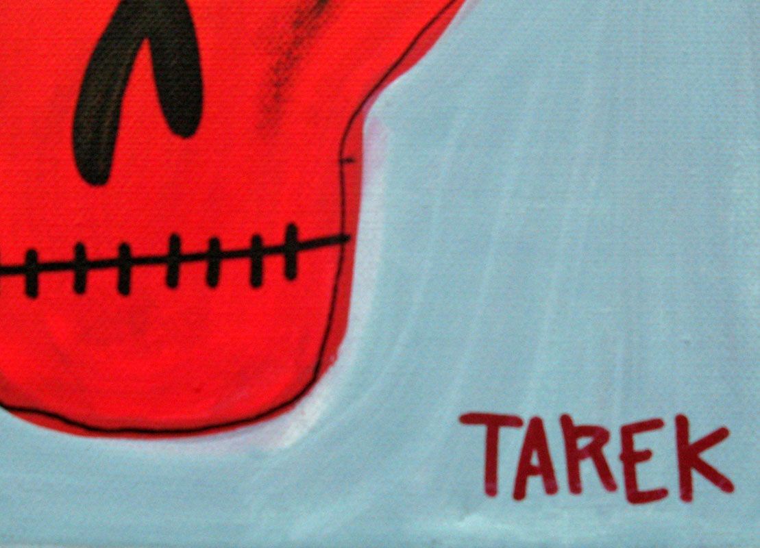 Tableau de TAREK a pour titre  The Yellow TV Set style street pop art, graphique dim : TAREKprix:480