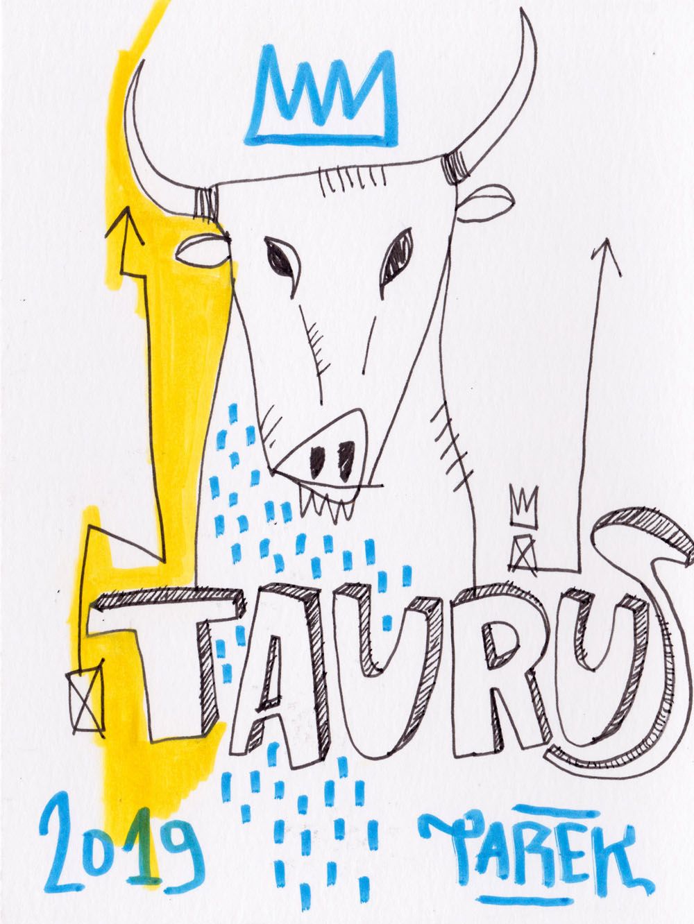 Dessin de TAREK a pour titre  TAURUS 2 style graphique dim : TAREKprix: