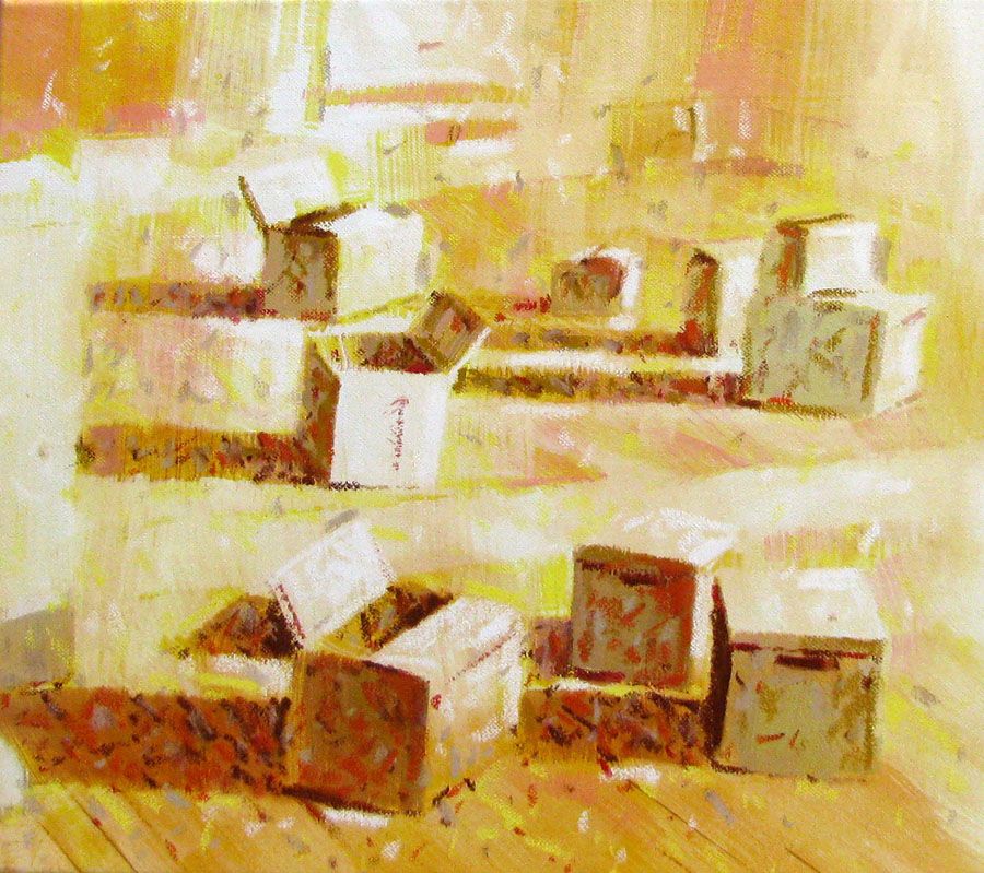Tableau de HEATON RUDYARD a pour titre  DEMENAGEMENT style figuratif dim : HEATON RUDYARDprix:240
