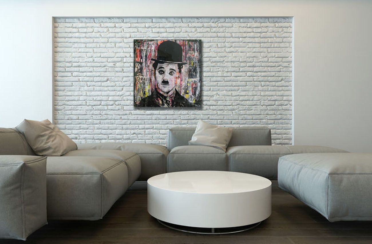 Tableau de THIERRY RASINE a pour titre  CHARLIE style street pop art, street art dim : THIERRY RASINEprix:800