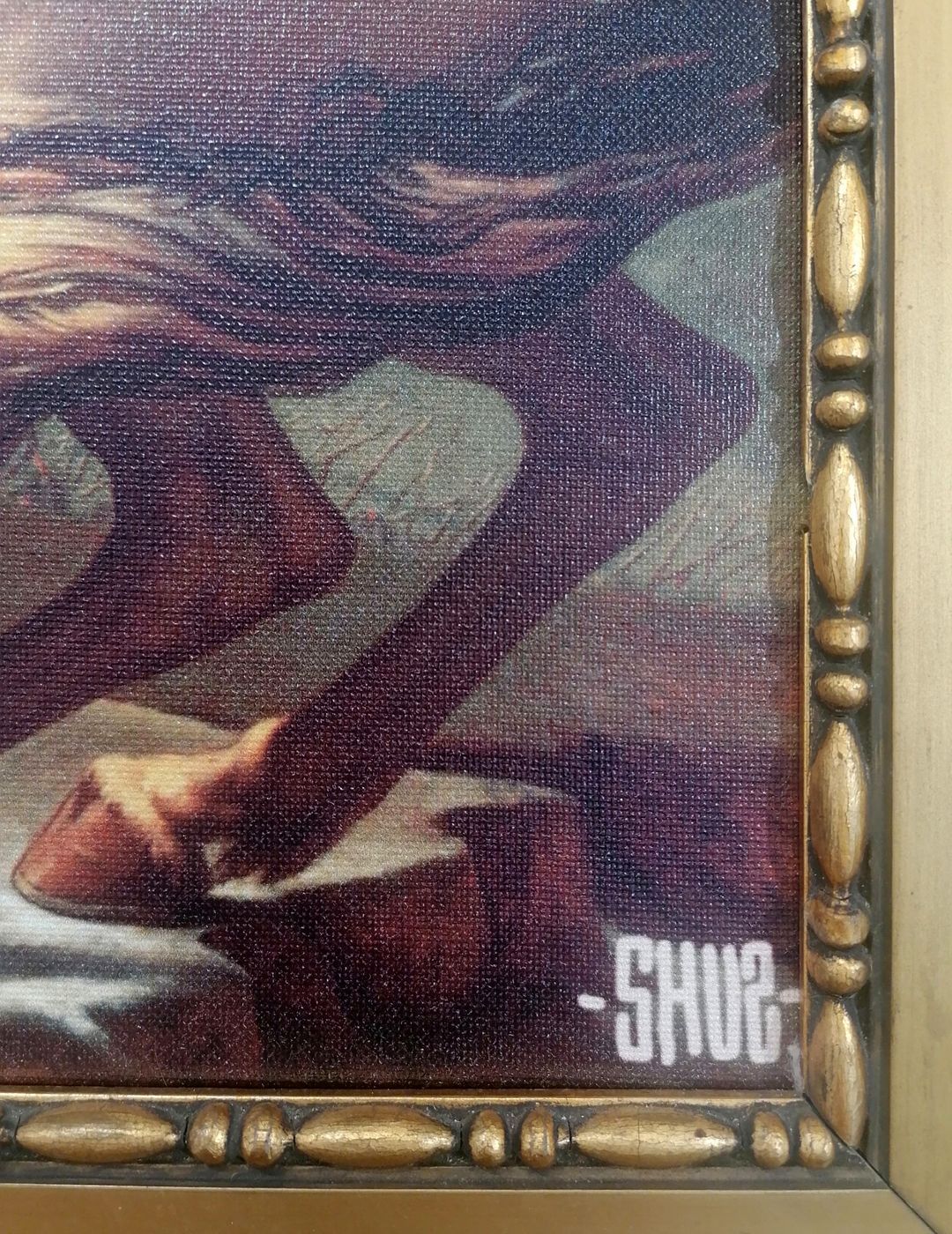 Tableau de SHUZ a pour titre  NIKE EMPIRE TABLEAU style figuratif dim : SHUZprix:500