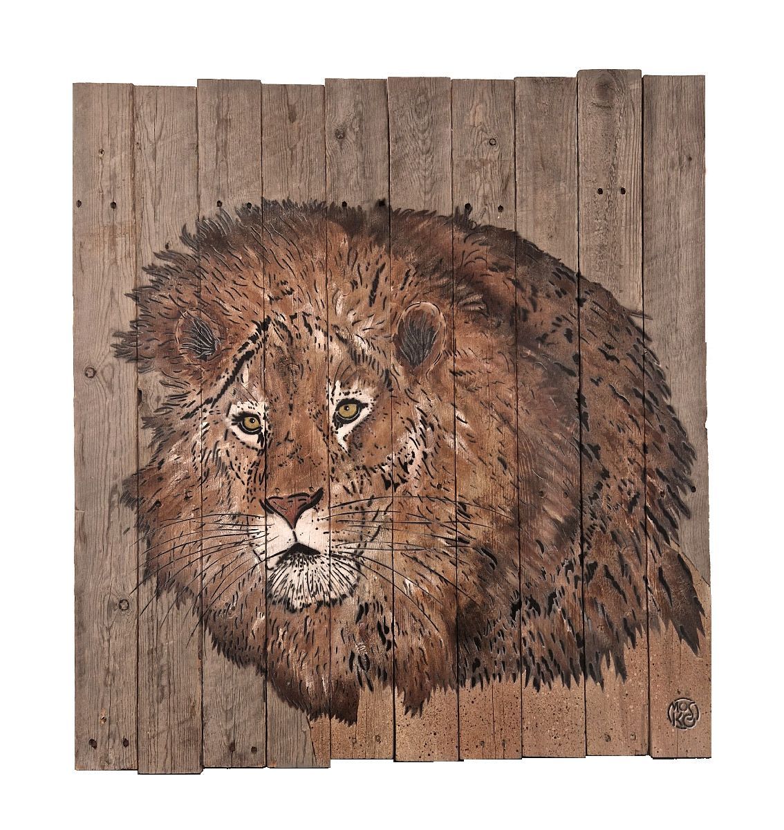 Tableau de MOSKO a pour titre  Buste Lion style street art dim : MOSKOprix:2500