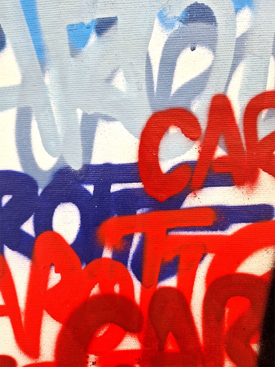 Tableau de Carotte a pour titre  Le gout de la Carotte dans t'as street style graffiti, street art dim : Carotteprix:690