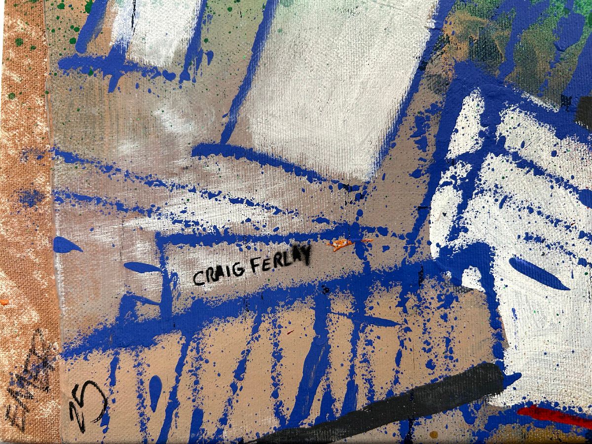 Tableau de Craig & Emer a pour titre  Sur le toit du monde style graffiti, street art dim : Craig & Emerprix:320