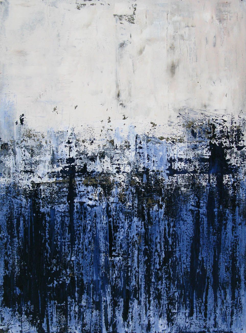 Tableau de TANIA CARRARA a pour titre  BLEU ET BLANC 1 style abstrait dim : TANIA CARRARAprix:700