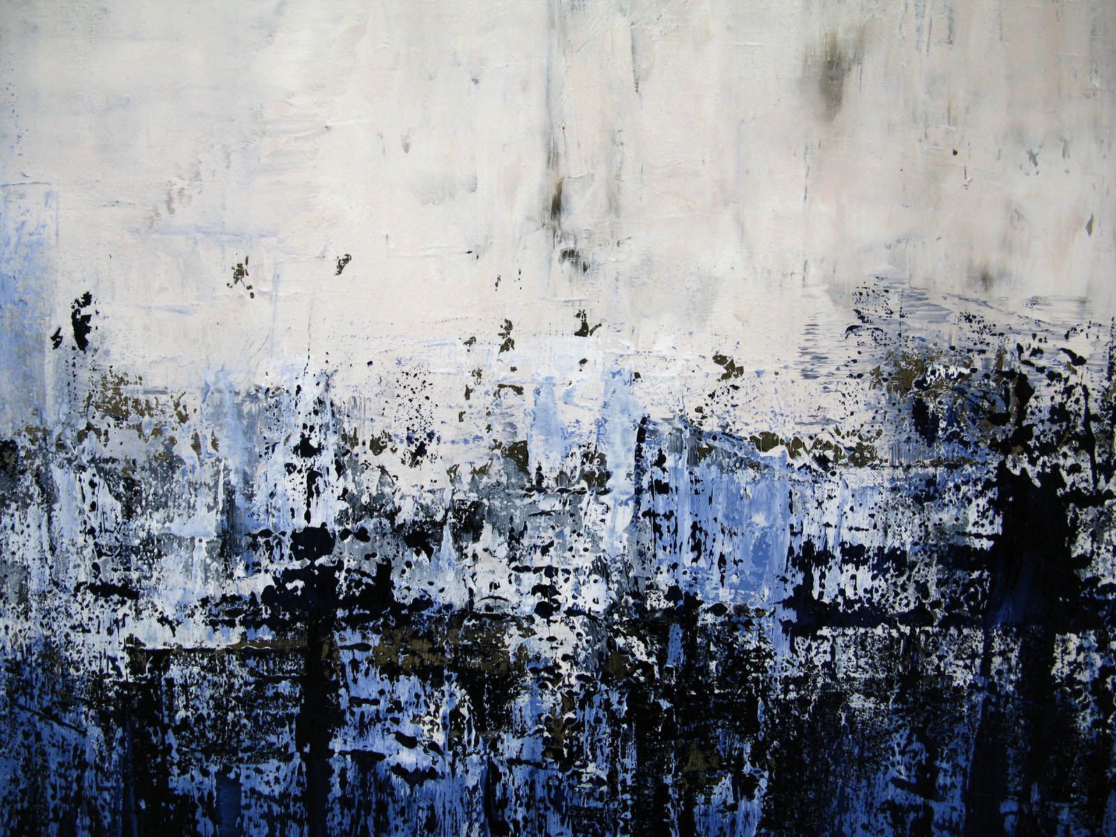 Tableau de TANIA CARRARA a pour titre  BLEU ET BLANC 1 style abstrait dim : TANIA CARRARAprix:700