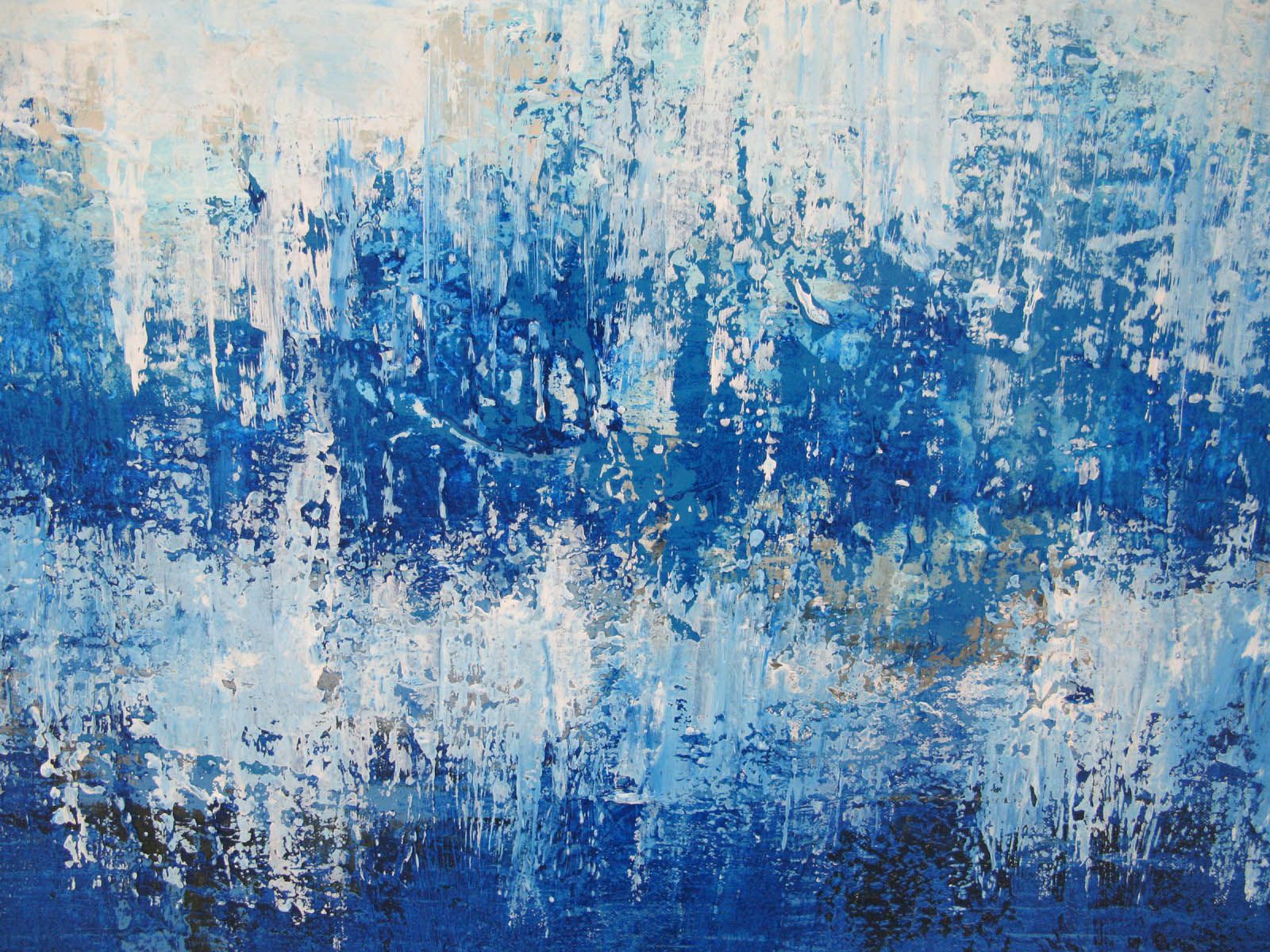 Tableau de TANIA CARRARA a pour titre  BLEU ET BLANC 2 style abstrait dim : TANIA CARRARAprix:850