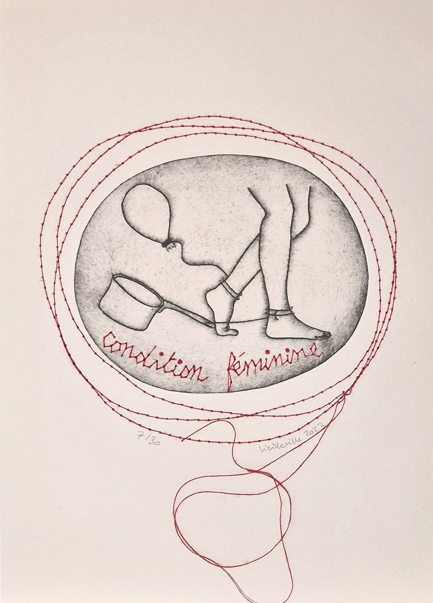 Editions d'art de NAVIEILLEVILLE a pour titre  Condition féminine style figuratif, graphique dim : NAVIEILLEVILLEprix:40