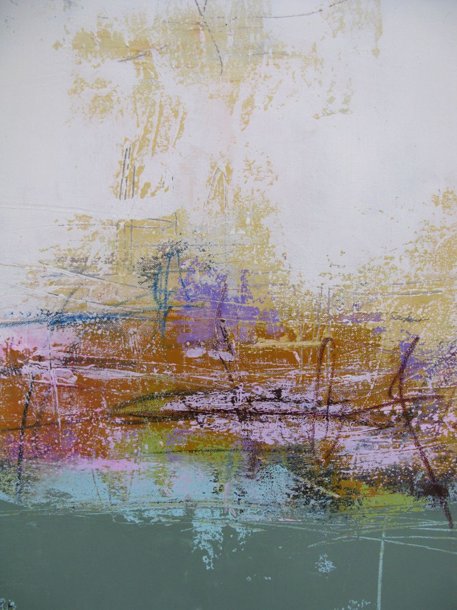 Tableau de TANIA CARRARA a pour titre  Nuances Ardoise et rose style abstrait dim : TANIA CARRARAprix:950