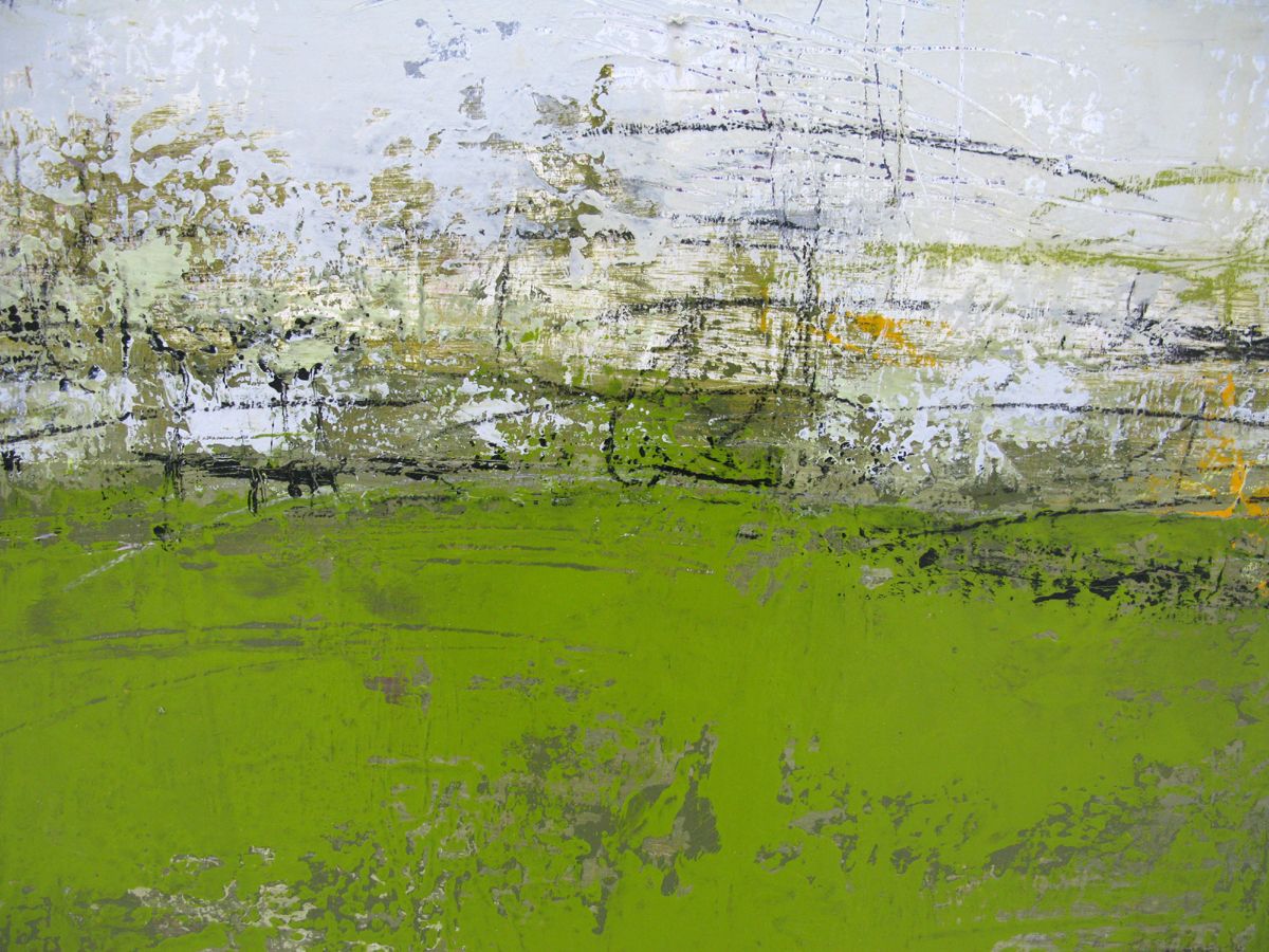 Tableau de TANIA CARRARA a pour titre  Nuances Ciel et vert style abstrait dim : TANIA CARRARAprix:950