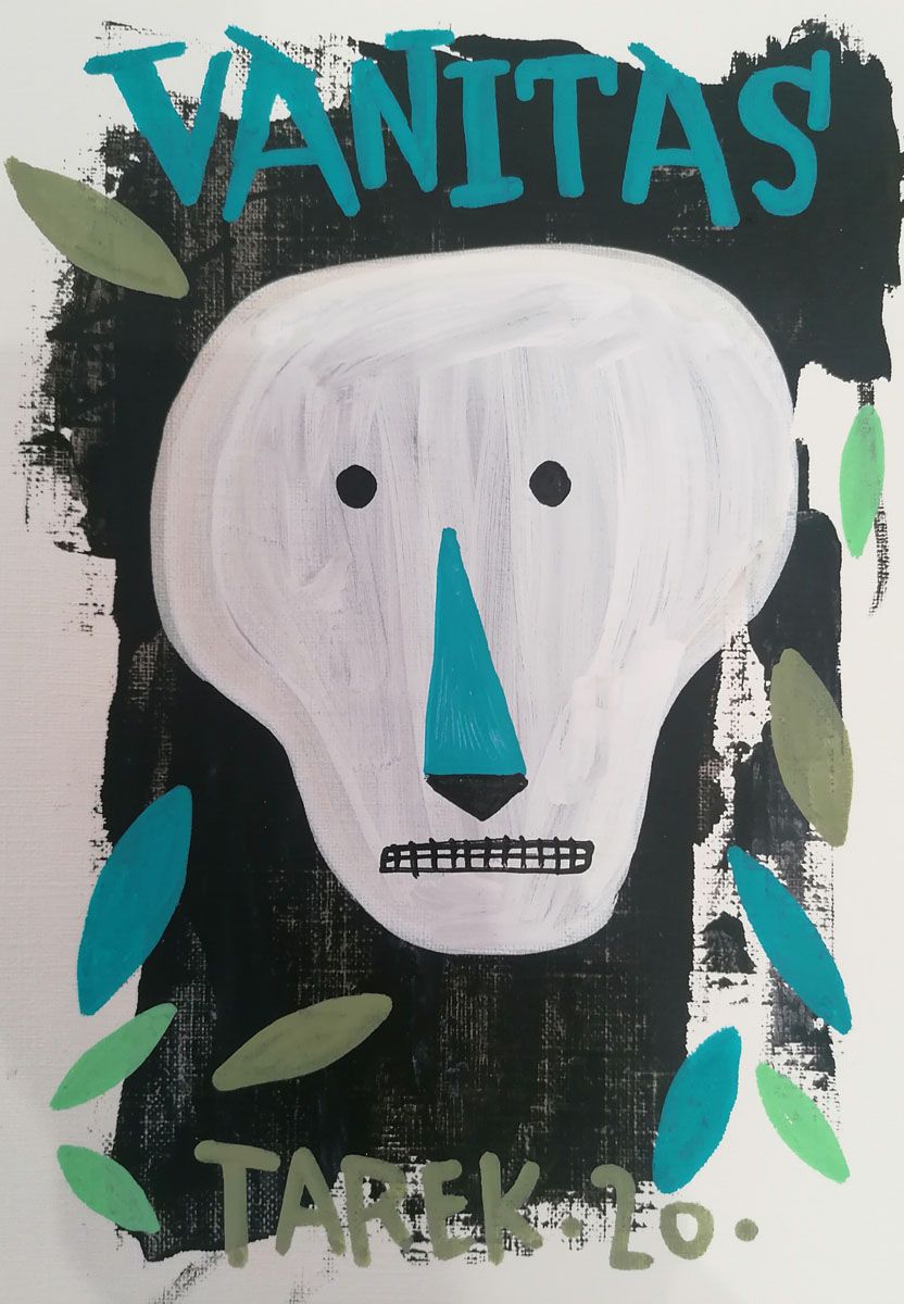 Dessin de TAREK a pour titre  VANITAS style street pop art dim : TAREKprix:60