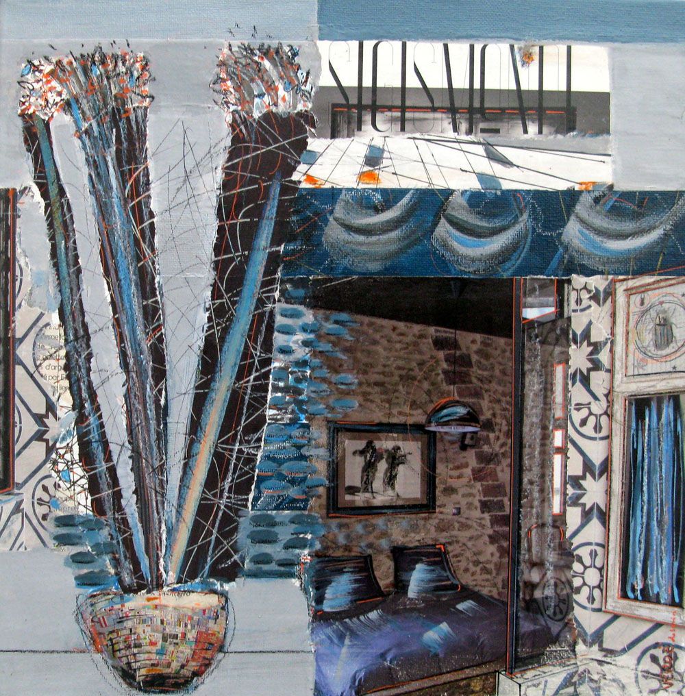 Tableau de VEROE a pour titre  INTIMISTE BLEU style figuratif dim : VEROEprix: