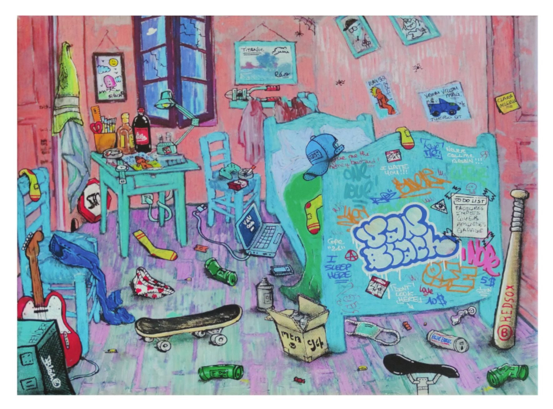 Editions d'art de BLACH a pour titre  Van Blach room style street art dim : BLACHprix:60