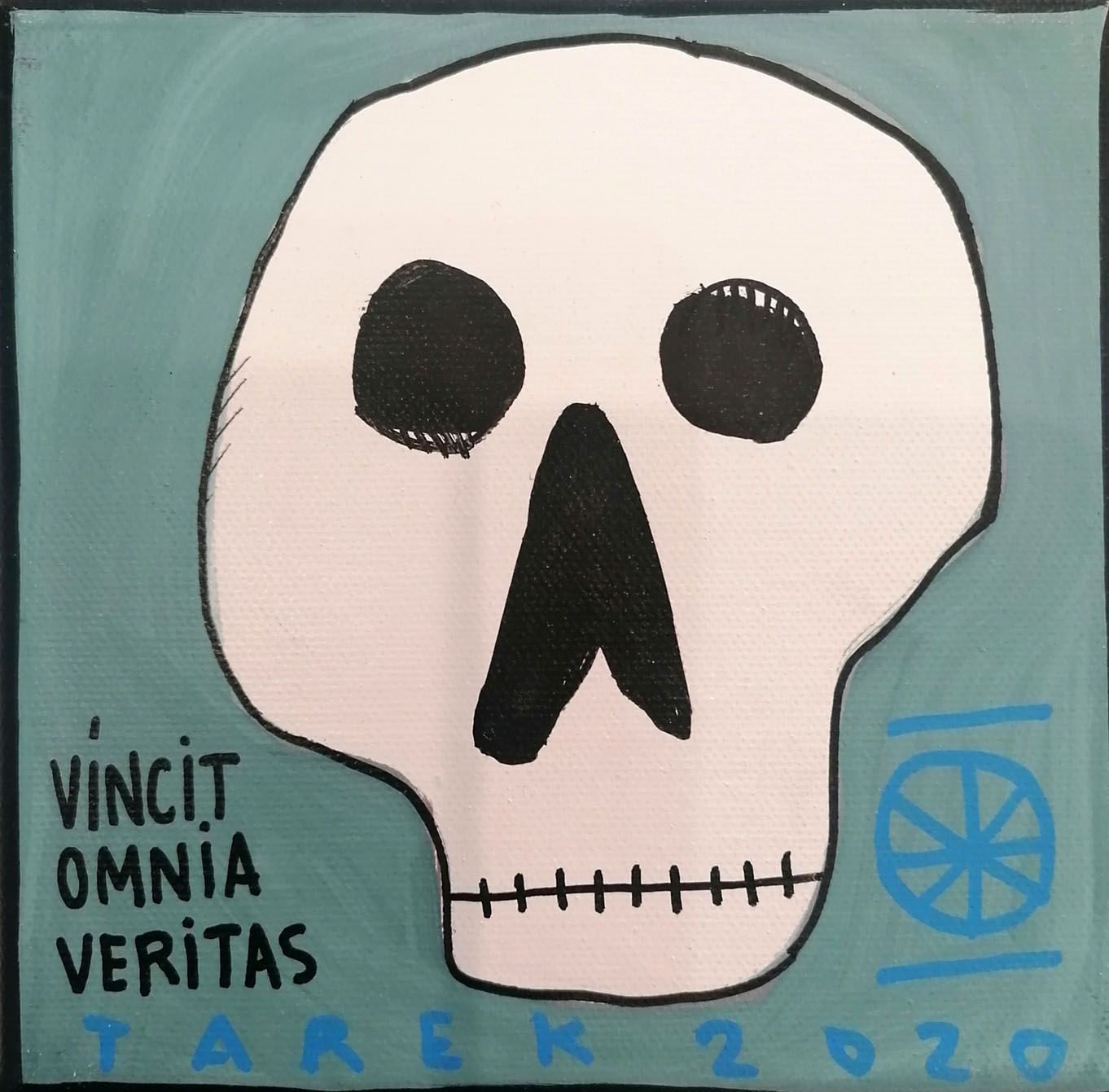 Tableau de TAREK a pour titre  VINCIT OMNIA VERITAS style graphique dim : TAREKprix:60