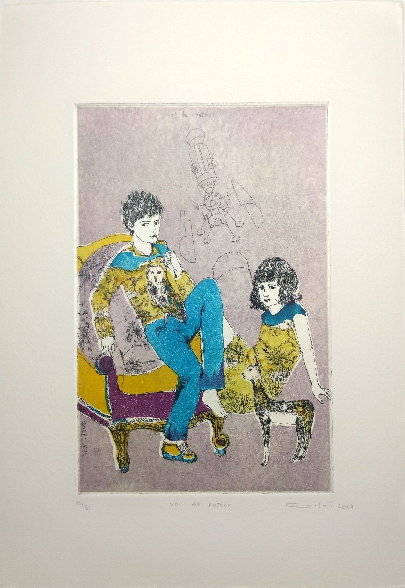 Editions d'art de ATSUKO ISHII a pour titre  Vol de retour style figuratif dim : ATSUKO ISHIIprix:130