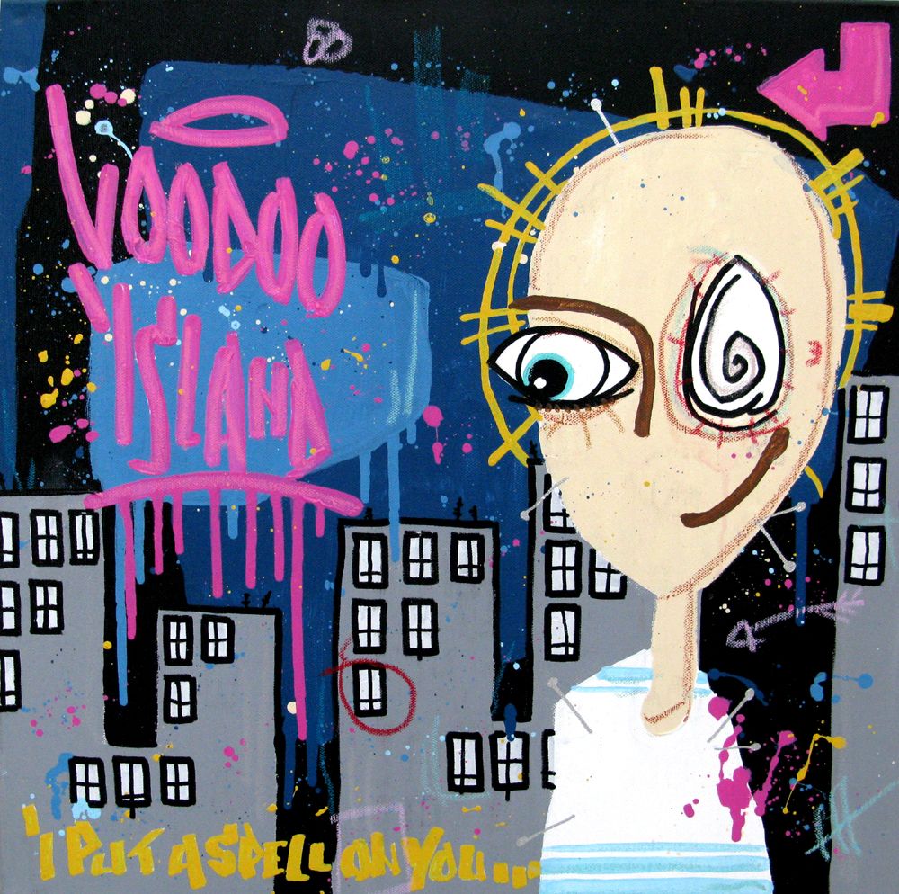 Tableau de DIDIER GOMEZ a pour titre  Voodoo Island style street pop art dim : DIDIER GOMEZprix:290