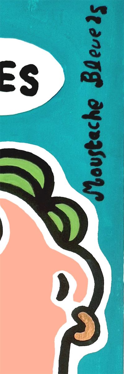 Dessin de MOUSTACHE BLEUE a pour titre  We love kisses style figuratif dim : MOUSTACHE BLEUEprix:60