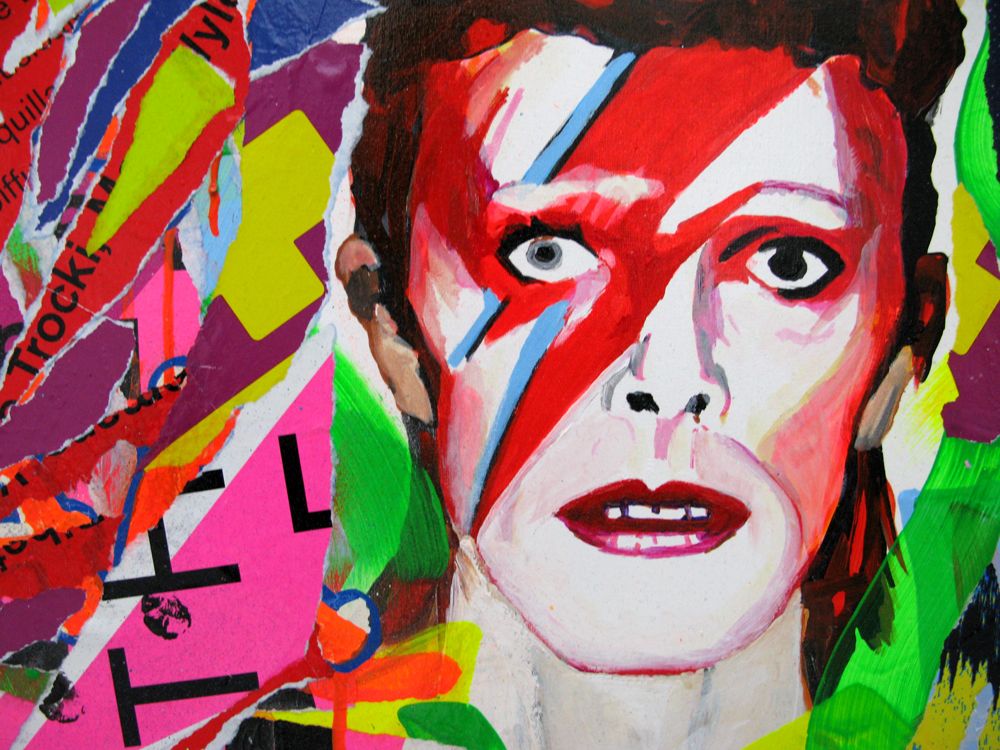 Tableau de SARA CHELOU a pour titre  When Ziggy plays the guitar style street pop art dim : SARA CHELOUprix:950