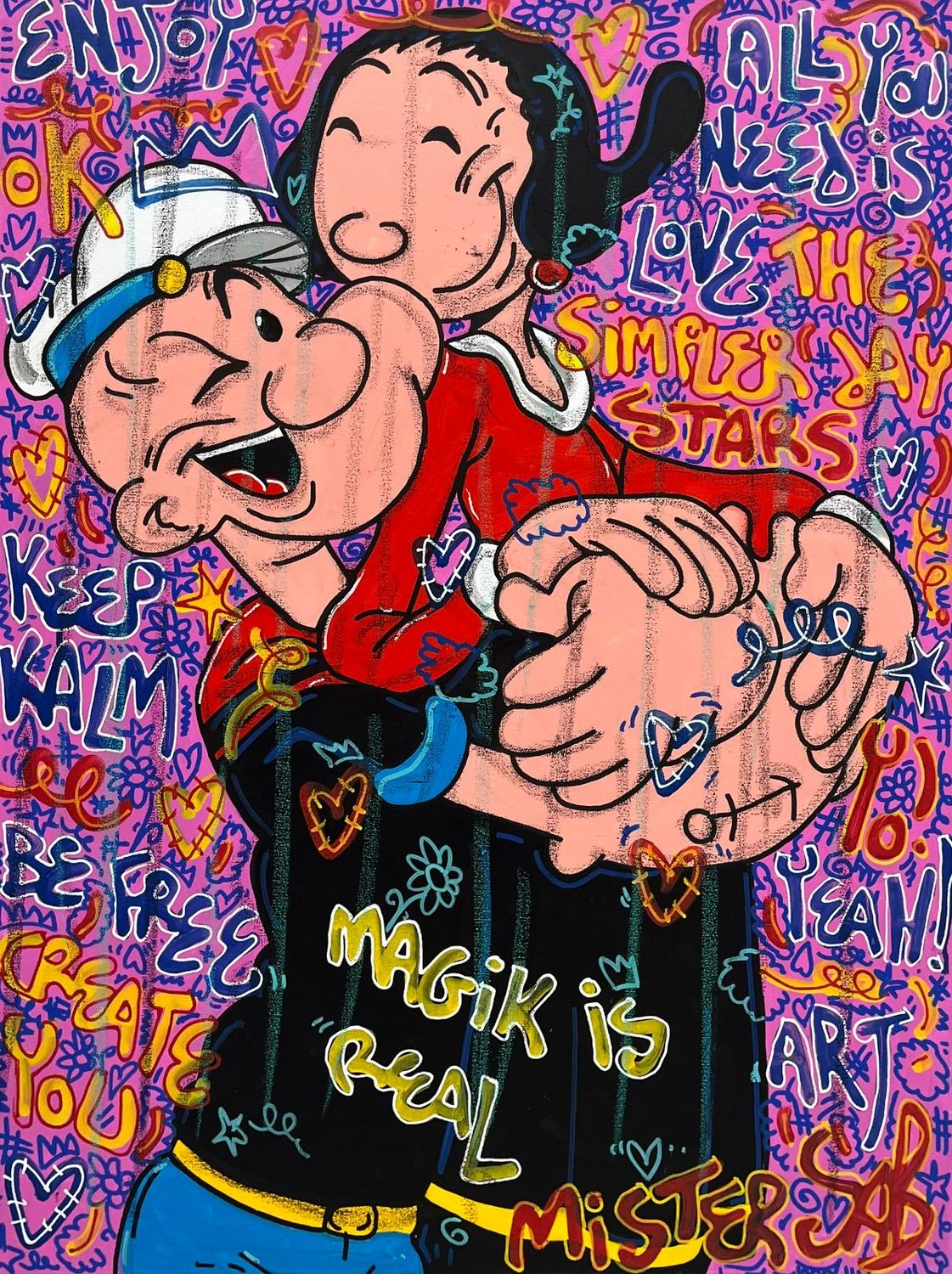 Tableau de RICO SAB a pour titre  All You need is Love style street pop art dim : RICO SABprix:450