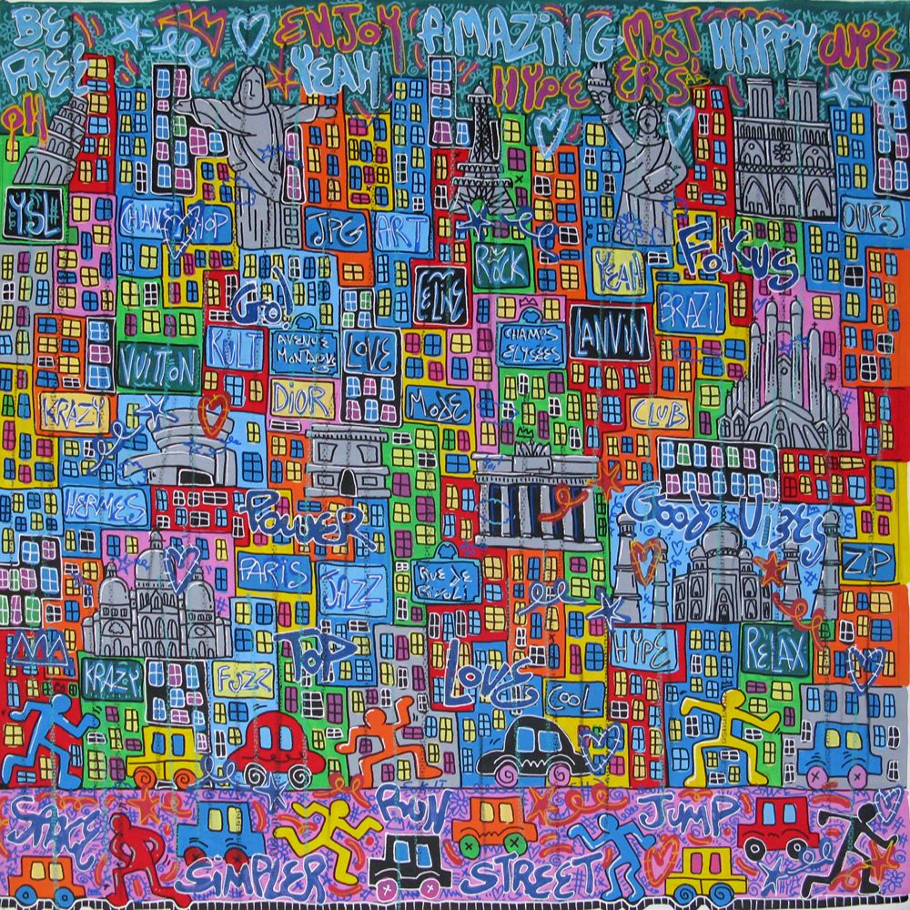 Tableau de RICO SAB a pour titre  Amazing cities style street pop art, street art dim : RICO SABprix:1900