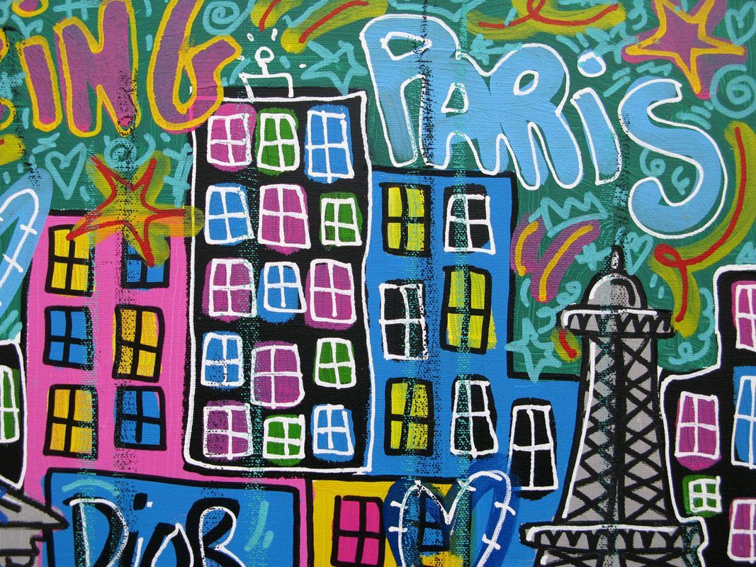 Tableau de RICO SAB a pour titre  Amazing Paris style street pop art, street art dim : RICO SABprix:650