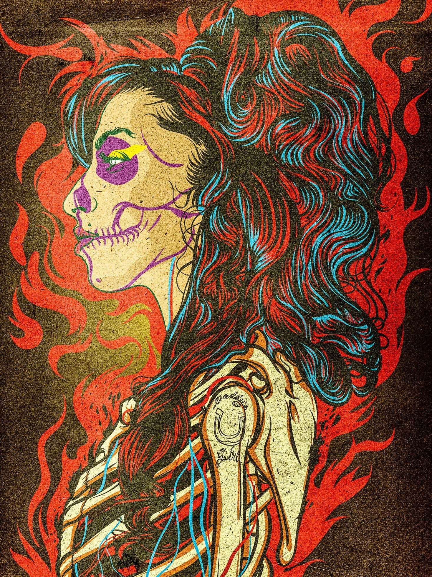 Editions d'art de Carlos Olmo a pour titre  Amy on fire style figuratif dim : Carlos Olmoprix:60