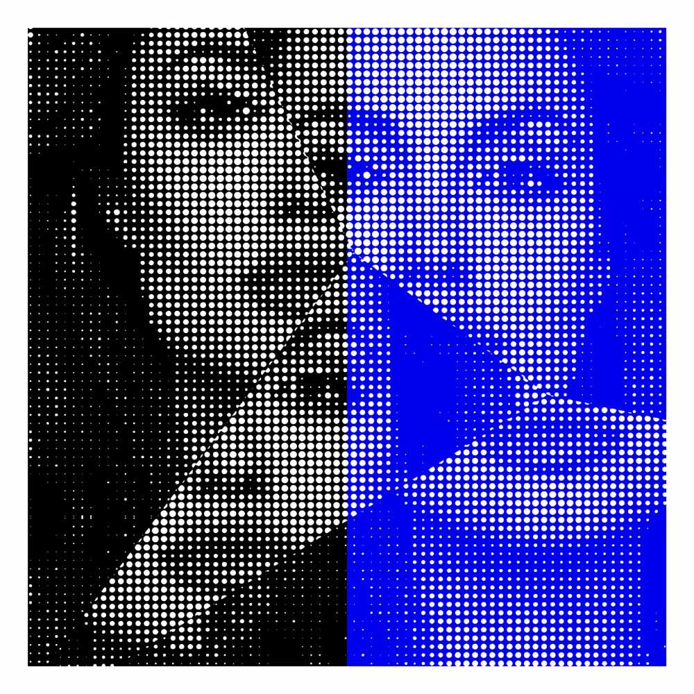 Editions d'art de WAWAPOD a pour titre  Angelina blue and black style street pop art, graphique dim : WAWAPODprix:50