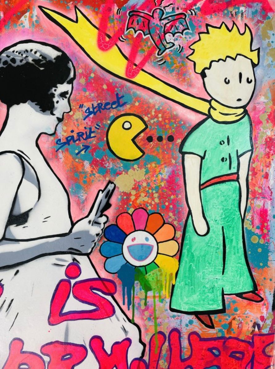 Tableau de SARA CHELOU a pour titre  Art is everywhere style street pop art, street art dim : SARA CHELOUprix:1300