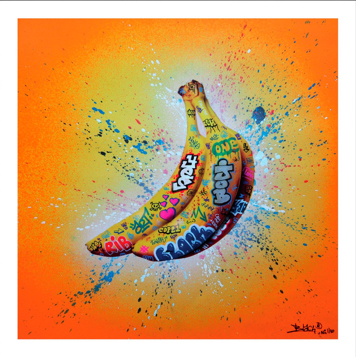 Editions d'art de BLACH a pour titre  Banana style street art dim : BLACHprix:70