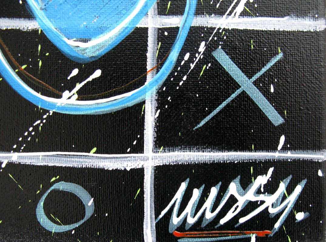 Tableau de LUSSY a pour titre  blue cat style graffiti, street pop art dim : LUSSYprix:110