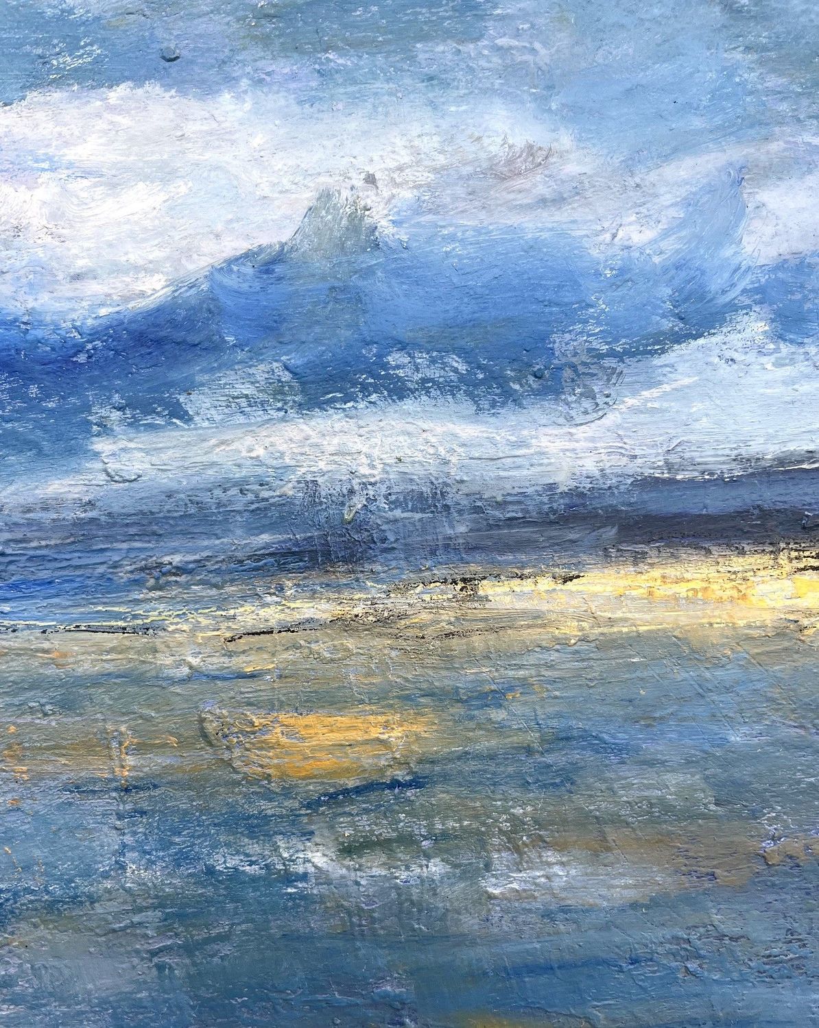 Tableau de PASCALE JACQUEMOND a pour titre  Bords de mer style abstrait dim : PASCALE JACQUEMONDprix:220