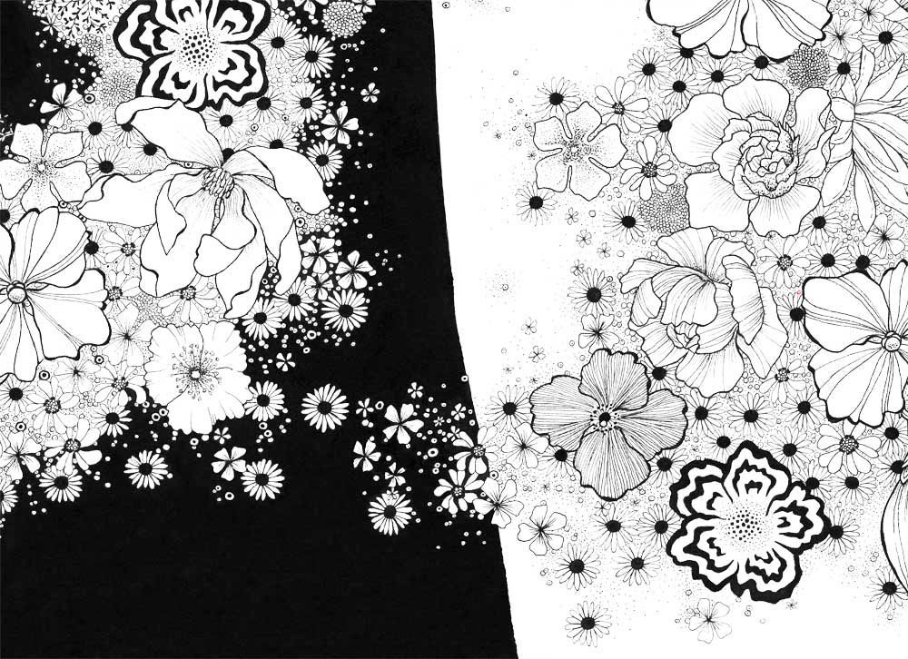 Editions d'art de CAMILLE POLI a pour titre  FLOWER CHIHIRO II style figuratif, graphique dim : CAMILLE POLIprix:90